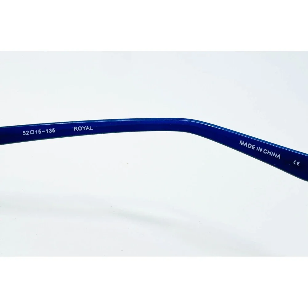Bulova Eyeglass Frames Womens Blue Gold Royal Nairobi Cat Eye 52-15-135
